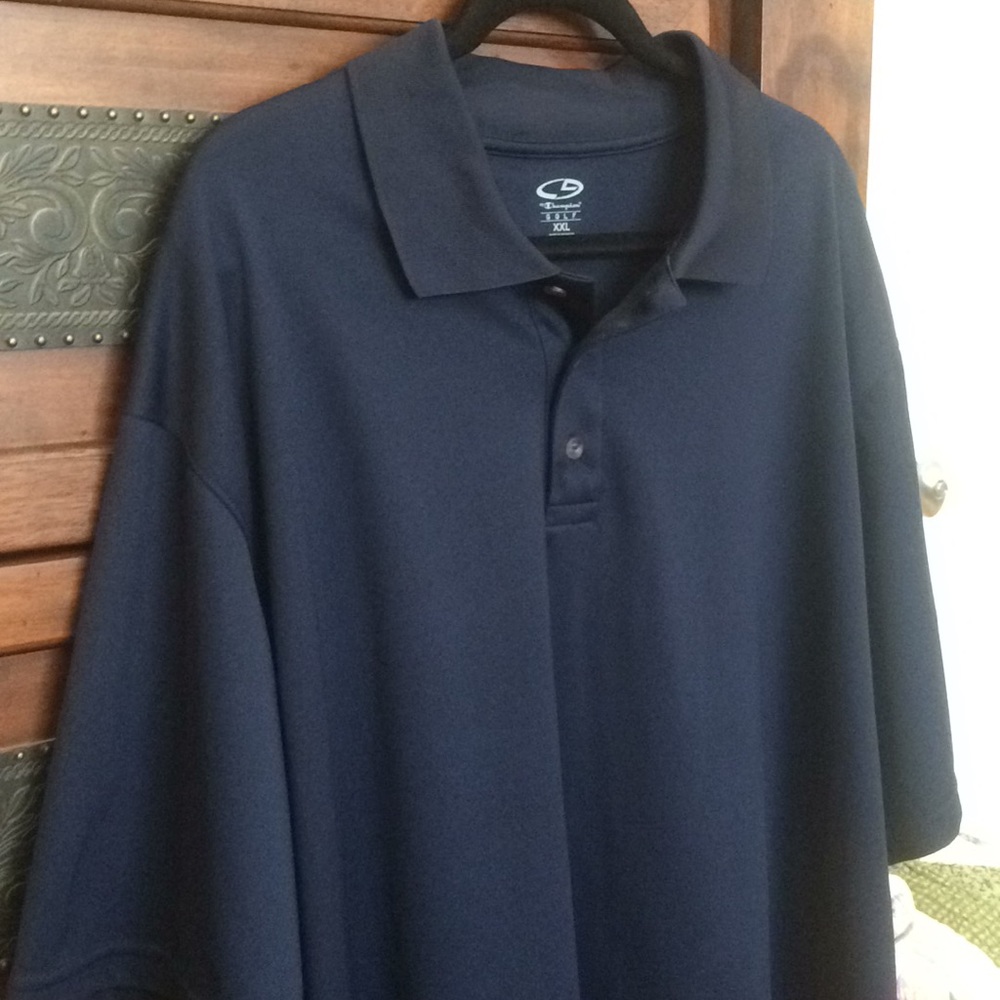 CHAMPION (C9) XXL NAVY BLUE GOLF SHIRT; Like New; Duo-Dry Fabric; Gr8 Buy @ $10